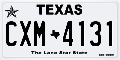 TX license plate CXM4131