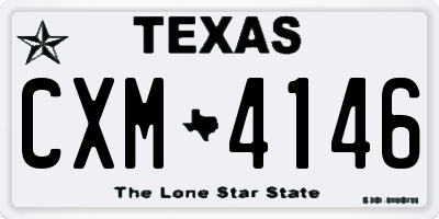 TX license plate CXM4146