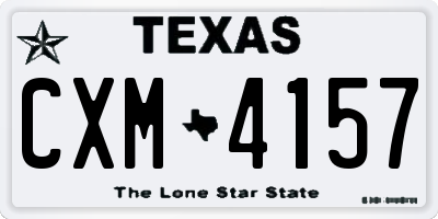 TX license plate CXM4157