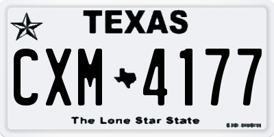 TX license plate CXM4177