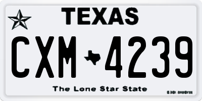 TX license plate CXM4239