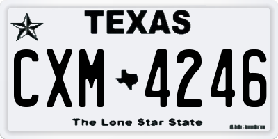 TX license plate CXM4246