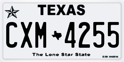TX license plate CXM4255