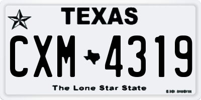 TX license plate CXM4319