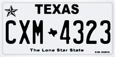 TX license plate CXM4323
