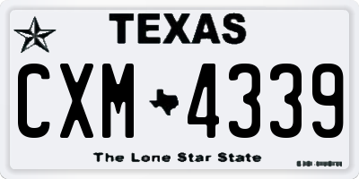 TX license plate CXM4339