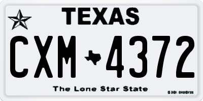 TX license plate CXM4372