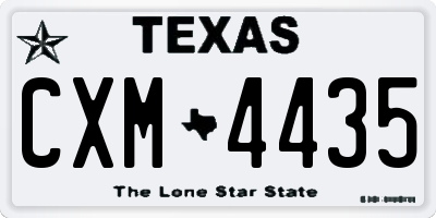TX license plate CXM4435