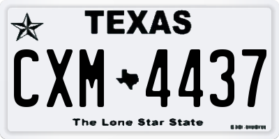 TX license plate CXM4437