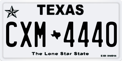 TX license plate CXM4440