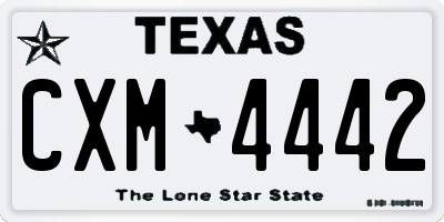 TX license plate CXM4442
