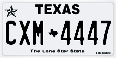 TX license plate CXM4447