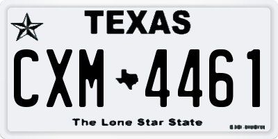 TX license plate CXM4461