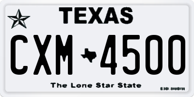 TX license plate CXM4500