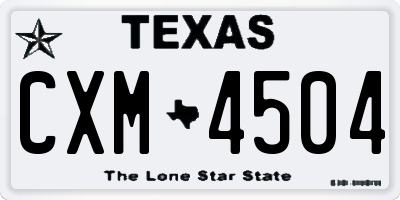 TX license plate CXM4504