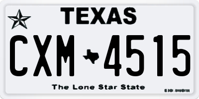 TX license plate CXM4515