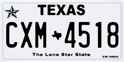 TX license plate CXM4518