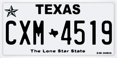 TX license plate CXM4519