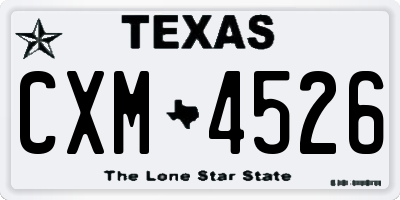 TX license plate CXM4526