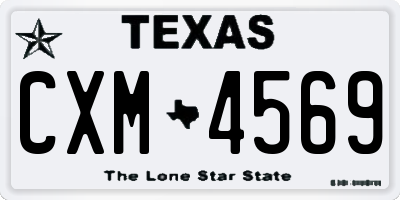 TX license plate CXM4569
