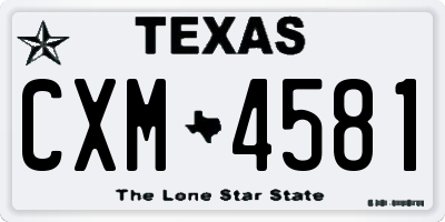 TX license plate CXM4581