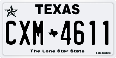 TX license plate CXM4611