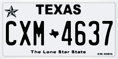 TX license plate CXM4637