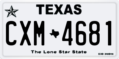 TX license plate CXM4681
