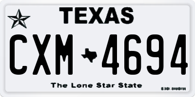 TX license plate CXM4694