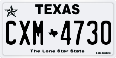 TX license plate CXM4730