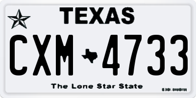 TX license plate CXM4733