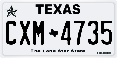 TX license plate CXM4735