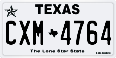 TX license plate CXM4764