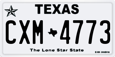 TX license plate CXM4773