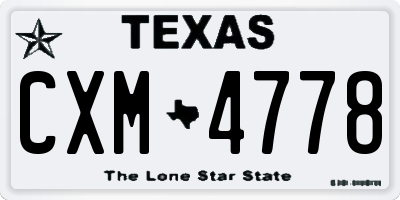 TX license plate CXM4778