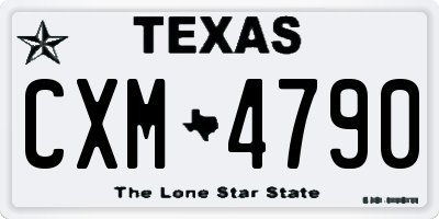TX license plate CXM4790