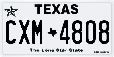 TX license plate CXM4808