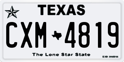 TX license plate CXM4819