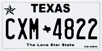 TX license plate CXM4822