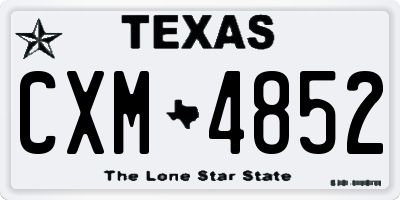 TX license plate CXM4852