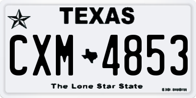 TX license plate CXM4853