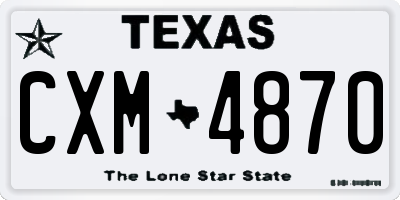 TX license plate CXM4870