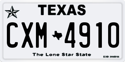 TX license plate CXM4910