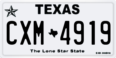 TX license plate CXM4919