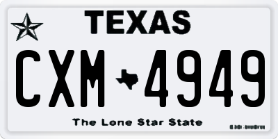 TX license plate CXM4949