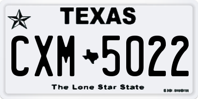 TX license plate CXM5022
