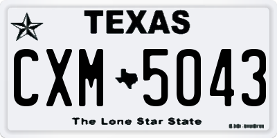 TX license plate CXM5043