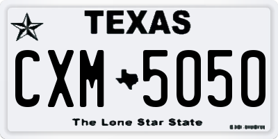 TX license plate CXM5050