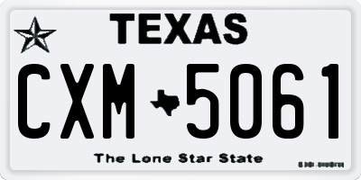 TX license plate CXM5061