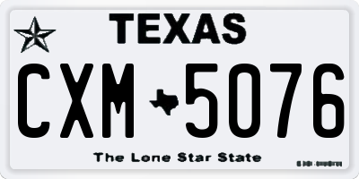 TX license plate CXM5076
